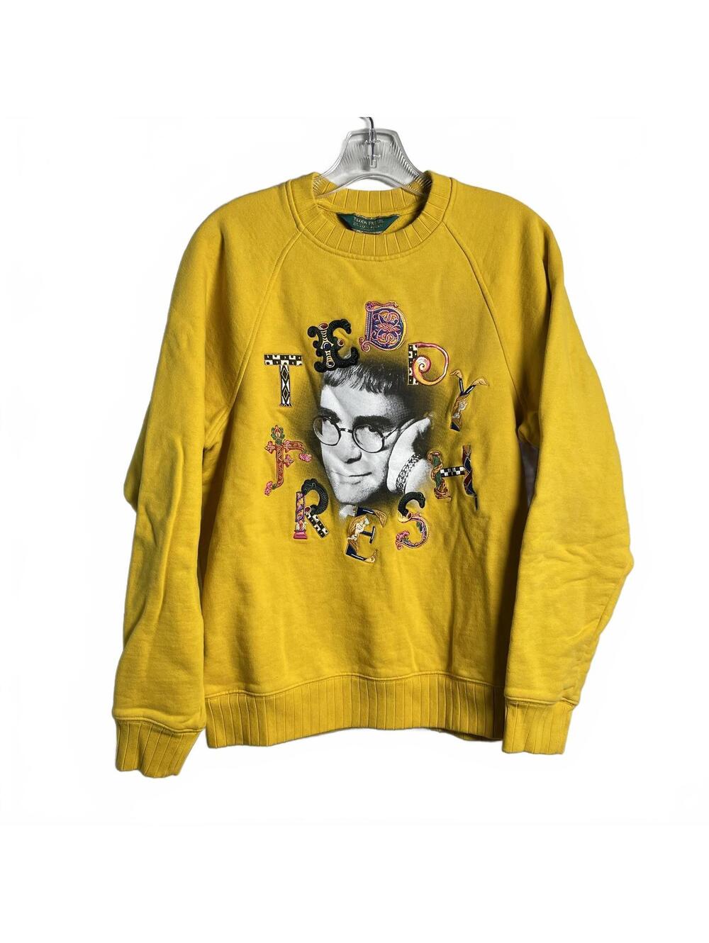 Elton John x Teddy Fresh 100% Cotton Goldenrod Yellow Sweatshirt Men's S